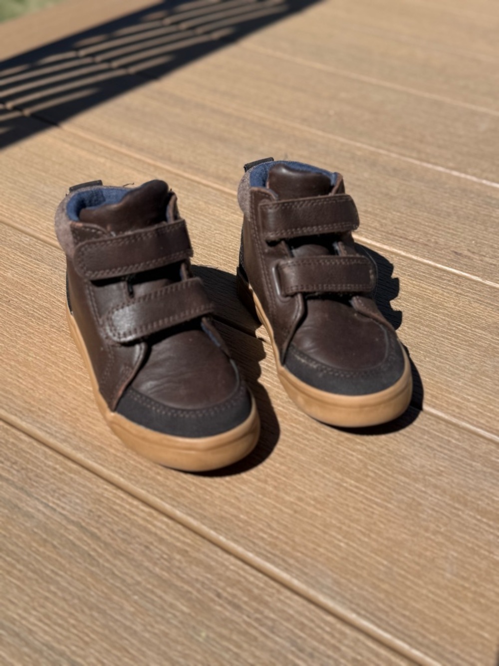 Cat & Jack Brown High-Top Sneakers with Gum Sole